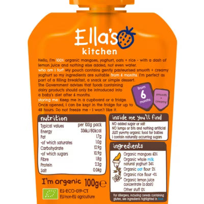 Ella's Kitchen mango baby brekkie pouch 100g - British product