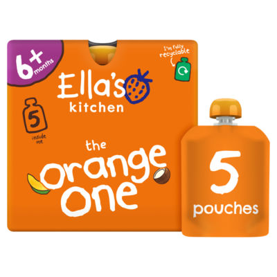 Ella's Kitchen The Orange One baby food smoothie pouches 5 x 90g - British product