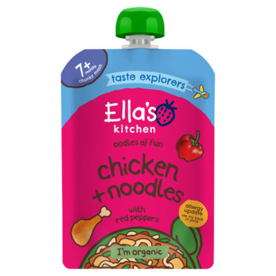 Ella's Kitchen chicken and noodles baby meal with red pepper 130g - British product