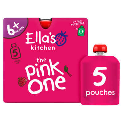Ella's Kitchen The Pink One baby fruit smoothie snack 5 x 90g pack - British product
