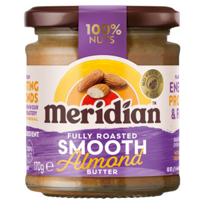 Meridian smooth almond butter palm oil free 170g, imported from the UK