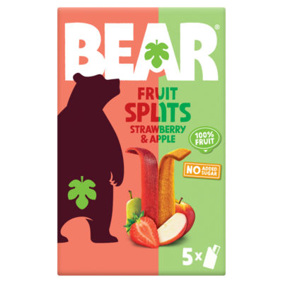 BEAR fruit splits strawberry and apple 5x20g - British product