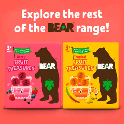 Bear Fruit Treasures Berry kids fruit snacks 5x20g - British product