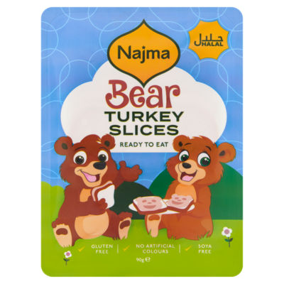 Najma Bear Turkey Slices 90g, imported from the UK