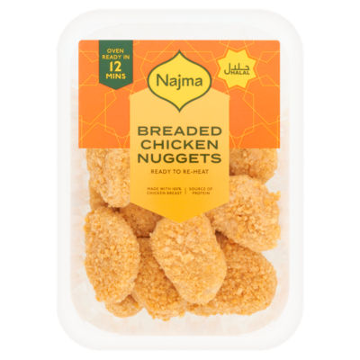 Najma Breaded Chicken Nuggets 300g, imported from the UK