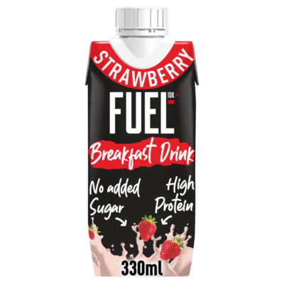 FUEL10K strawberry high protein milk breakfast shake 330ml - British product
