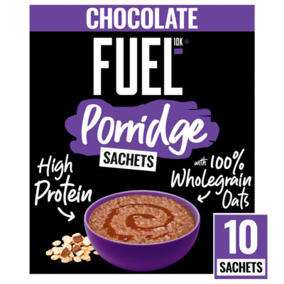 FUEL10K chocolate protein porridge sachets 10x36g - British product
