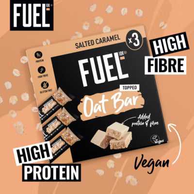 FUEL10K salted caramel protein cereal oat bars 3x45g - British product