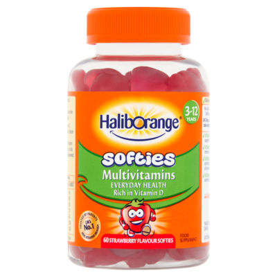Haliborange strawberry multivitamin softies for children 60 pieces, imported from the UK