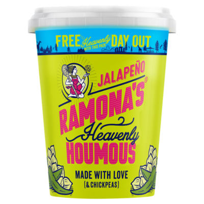 Ramona's Jalapeño Heavenly Houmous 500g, imported from the UK
