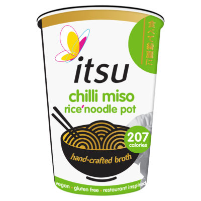 Itsu chilli miso instant noodles pot 63g, UK version