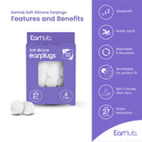 EarHub Sleepwell Soft Silicone Earplugs 6 pairs - British product