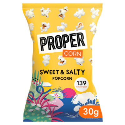 Propercorn Sweet and Salty Popcorn 30g, imported from the UK