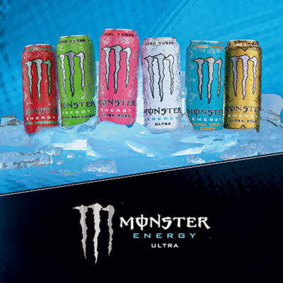 Monster Ultra Zero Sugar Energy Drink 500ml, imported from the UK