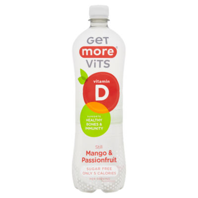 Get More Vits mango and passionfruit flavoured water 1 litre, UK version