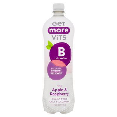 Get More Vits apple and raspberry flavoured water 1 litre, UK version