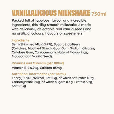 Shaken Udder vanilla milkshake 750ml (British brand)