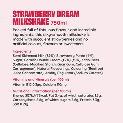 Shaken Udder strawberry milkshake 750ml (British brand)