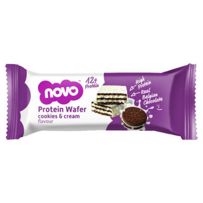 Novo Protein Wafer Cookies and Cream Flavour 40g, imported from the UK