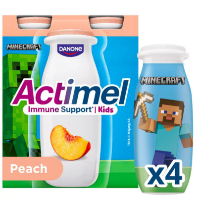 Actimel Kids Peach Yoghurt Drink Multipack 4x100g - British product