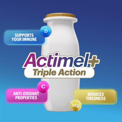 Actimel strawberry and pomegranate yogurt drink multipack 8x100g - British product