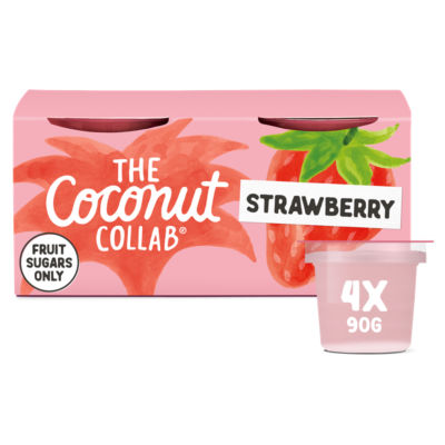 The Coconut Collaborative strawberry dairy-free yogurt 4 x 90g (British brand)