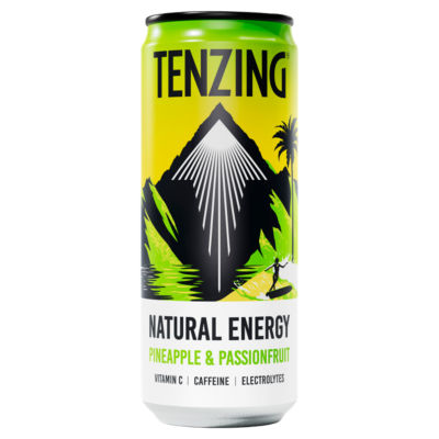 Tenzing pineapple and passionfruit energy drink 330ml (British brand)