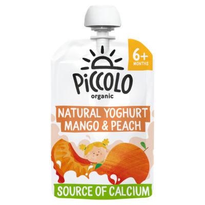 Piccolo mango peach yoghurt baby food pouch 100g, imported from the UK
