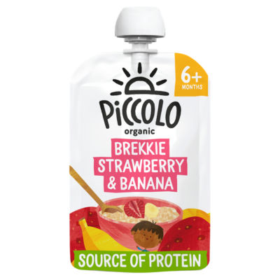 Piccolo Strawberry Banana Brekkie with Yoghurt 100g, imported from the UK