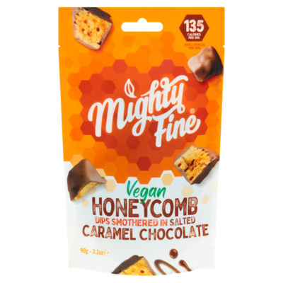 Mighty Fine vegan honeycomb chocolate dips 90g, imported from the UK