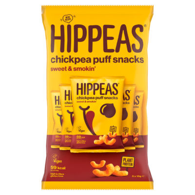 Hippeas Chickpea Puffs Sweet & Smokin Multipack 15g, UK version