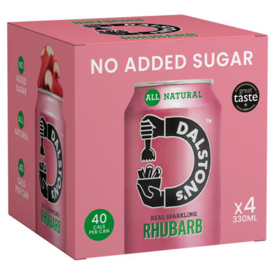 Dalston's Real Sparkling Rhubarb Craft Soda 4 x 330 ml