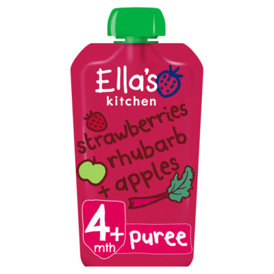 Ella's Kitchen strawberries, rhubarb and apples baby puree pouch 120g - British product