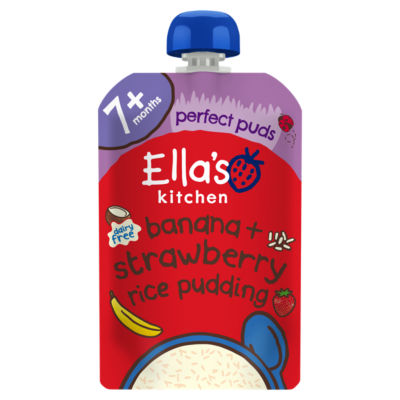 Ella's Kitchen rice pudding with bananas and strawberries 80g - British product