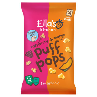 Ella's Kitchen raspberry mango puff pops 4 x 9g - British product