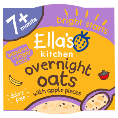 Ella's Kitchen banana poppy seed oat porridge with apple pieces 130g - British product