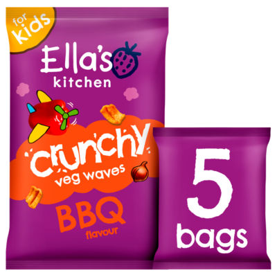 Ella's Kitchen BBQ Flavour Crunchy Veg Waves 5 x 10g - British product