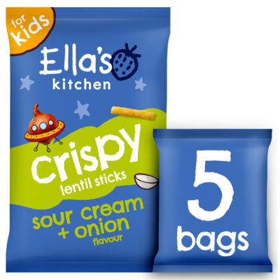 Ella's Kitchen sour cream and onion crispy lentil sticks 5 x 10g (50g) - British product