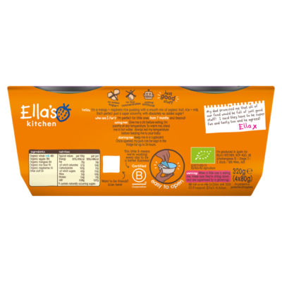 Ella's Kitchen Mango Raspberry Rice Pudding 4 x 80g - British product