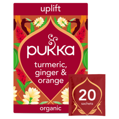 Pukka organic turmeric ginger tea 20 bags, imported from the UK
