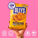 Olly's multi-seed sesame pretzel thins 140g, imported from the UK