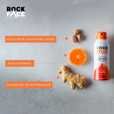 Rock Face deodorant spray Spicy Power Fresh 200ml, imported from the UK