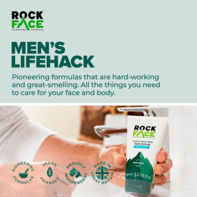 Rock Face exfoliating crushed walnut shells face scrub 100ml, imported from the UK