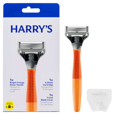 Harry's men's 5 blade razor bright orange imported from the UK
