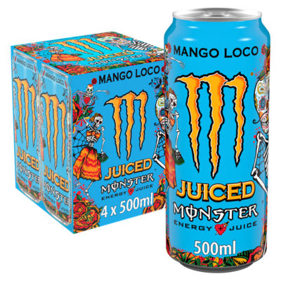 Monster energy drink mango loco 4 x 500ml, imported from the UK