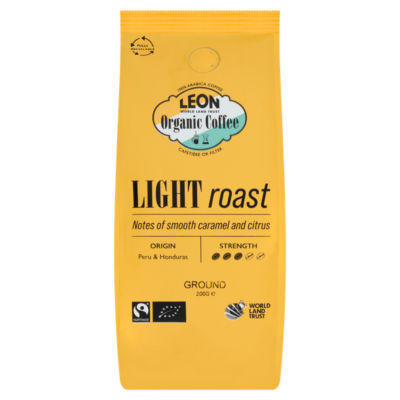 Leon organic coffee light roast 200g, UK version