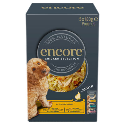 Encore Chicken Selection in Broth Wet Dog Food 5 x 100g