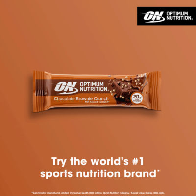 Optimum Nutrition protein bar Chocolate Brownie Crunch 65g, imported from the UK