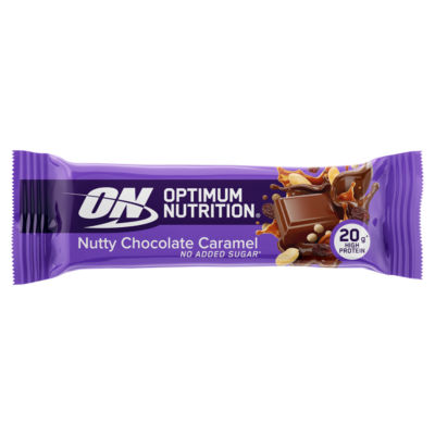 Optimum Nutrition protein bar nutty chocolate caramel flavour 70g, imported from the UK