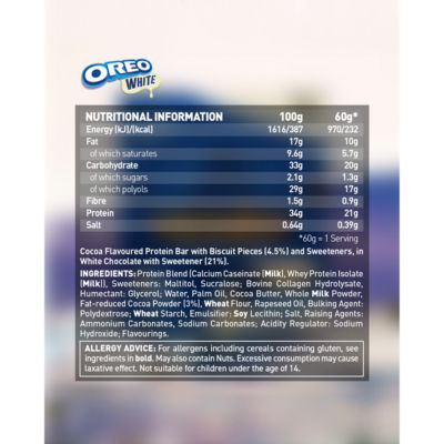 Grenade Oreo White protein bar 60g, UK version